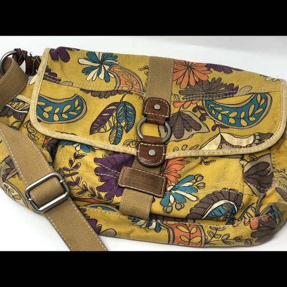 FOSSIL Large Crossbody Mustard Flowers Bag - Picture 2 of 4